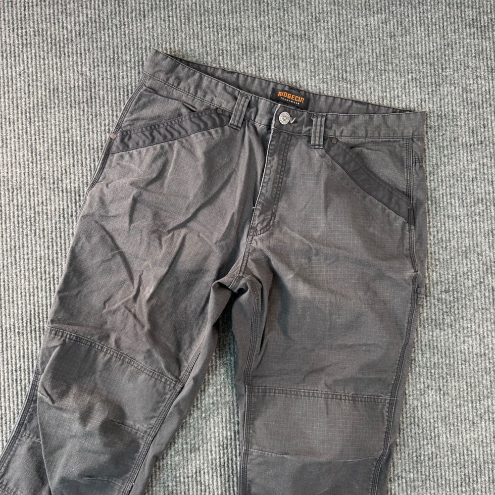 Ridgecut Toughwear Mens 38x30‎ Gray/Black Work Pants Carpenter Utility Pockets